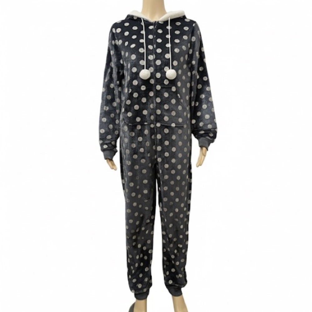 Denver Hayes Black and White Polka Dot Pajama Set